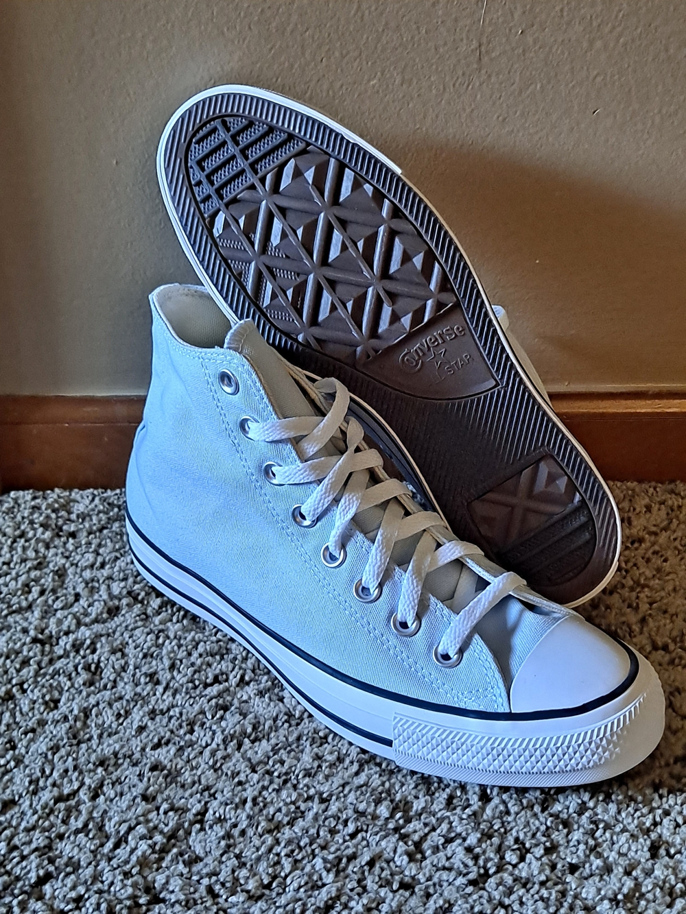 Converse Chuck Taylor All Star High Top Sneakers - Light Blue Women Size 9.5 - Picture 2 of 8
